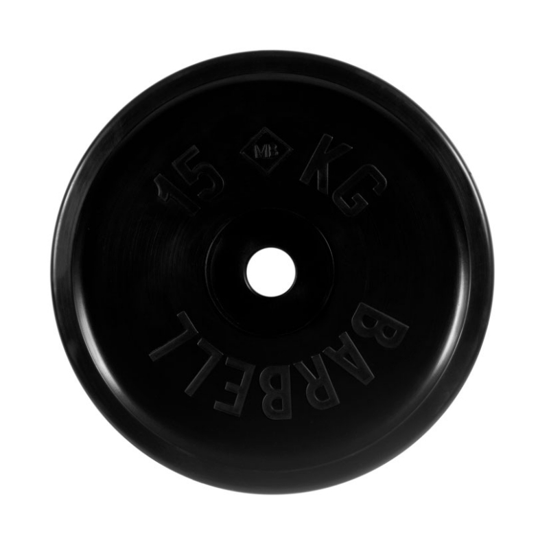 Диск обрезиненный, черный, евро-классик MB Barbell MB-PltBE-15