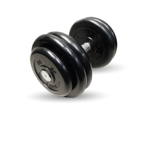 Гантель неразборная черная "Профи" 23.5 кг MB Barbell MB-FdbM-B23,5