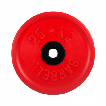 Диск обрезиненный, красный, евро-классик MB Barbell MB-PltCE-25