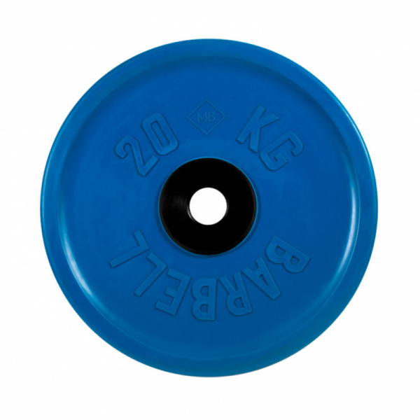 Диск обрезиненный, синий, евро-классик MB Barbell MB-PltCE-20