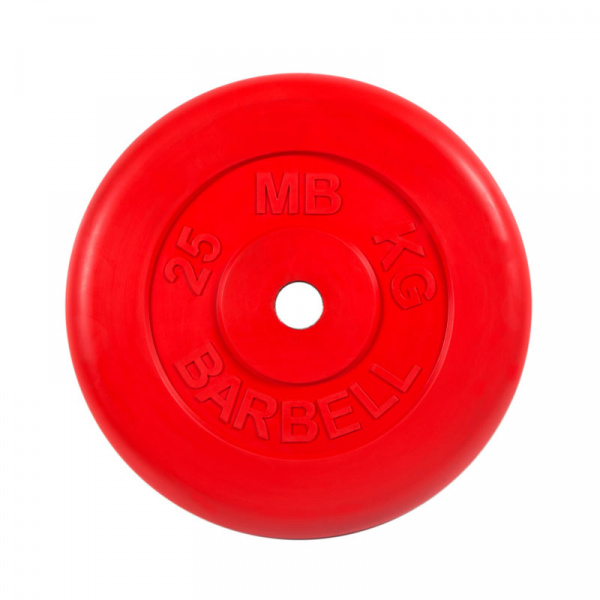 Диск обрезиненный, красного цвета 26 мм MB Barbell MB-PltC26-25