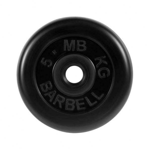 Диск обрезиненный, черного цвета 26 мм MB Barbell MB-PltB26-5