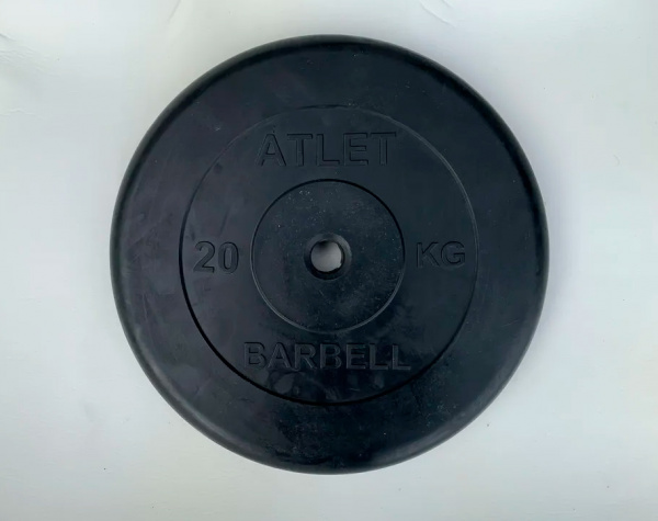 Диск обрезиненный Atlet, 20 кг 26 мм MB Barbell MB-AtletB26-20