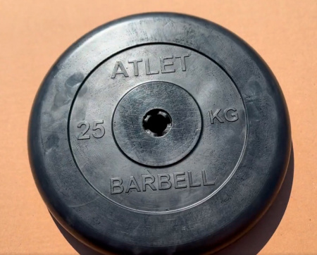 Диск обрезиненный Atlet, 25 кг 31 мм MB Barbell MB-AtletB31-25