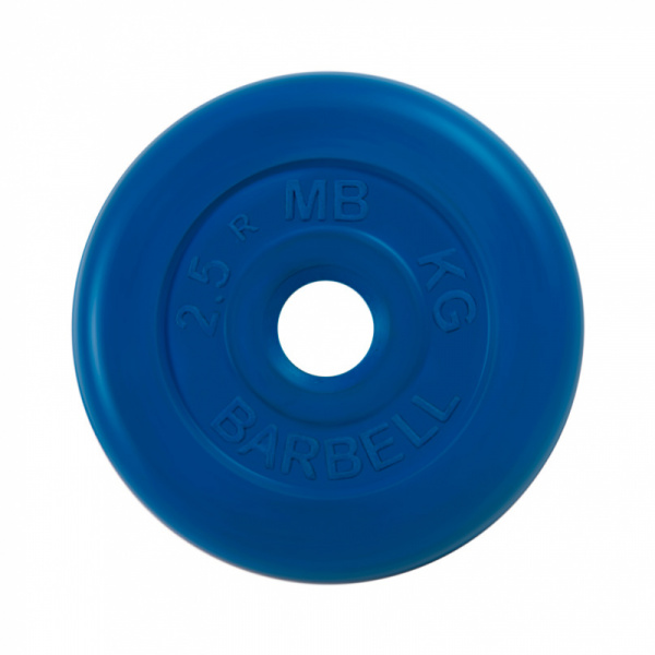 Диск обрезиненный, синего цвета 26 мм MB Barbell MB-PltC26-2,5