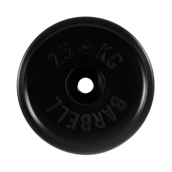 Диск обрезиненный, черный, евро-классик МВ Barbell MB-PltBE-25